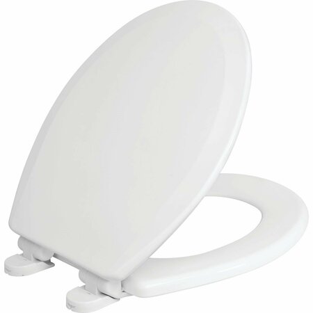 CENTOCO Round Closed Front White Wood Premium Toilet Seat with Slow Close HP700SC-001